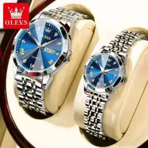 Olevs 9931 Luxury Stainless Steel Couple Watch – Imported Quartz Movement | NGW-171