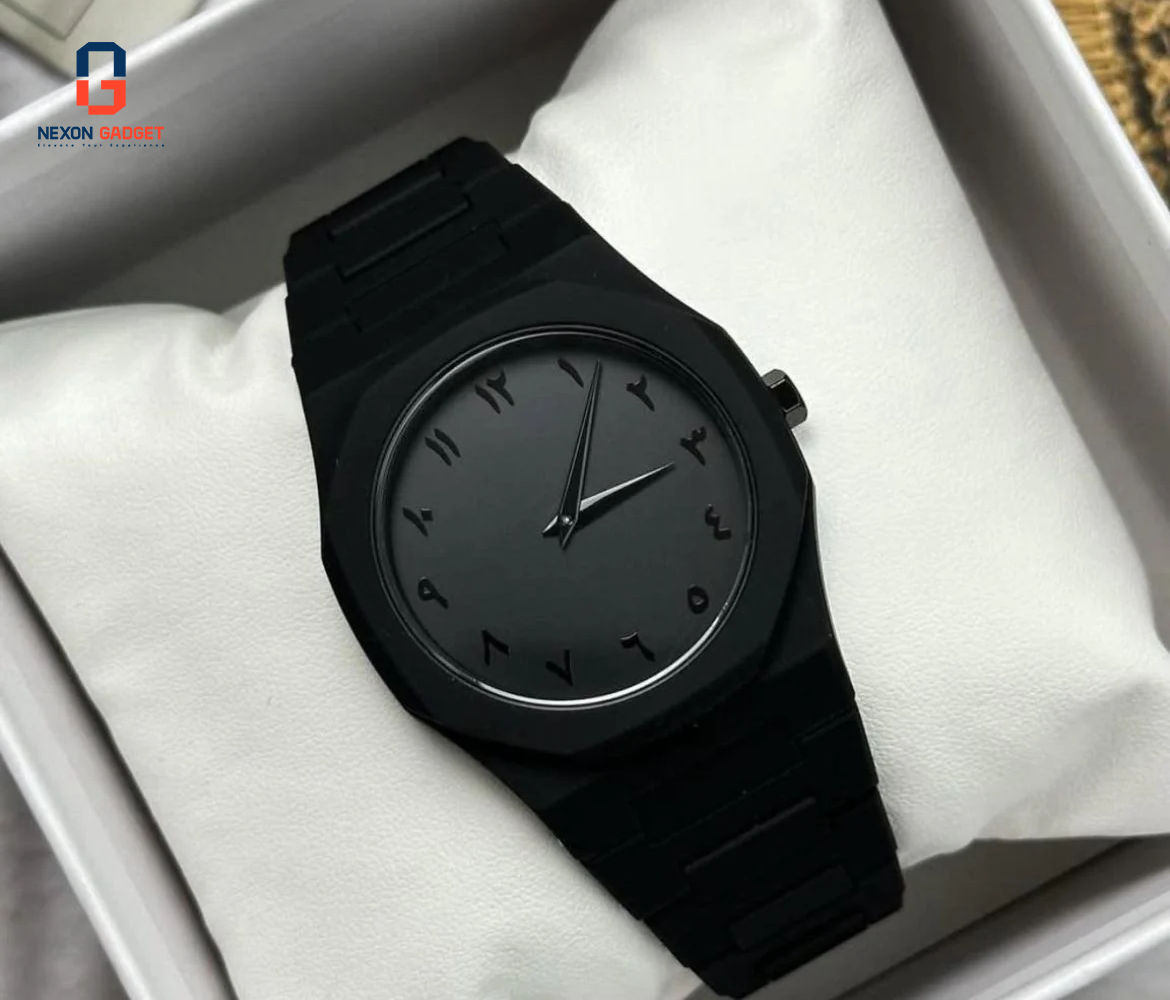 Arabic Digit Carbon Fiber Body Men’s Watch – Full Black | Code: NGW160 - Image 2