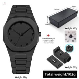 Arabic Digit Carbon Fiber Body Men’s Watch – Full Black | Code: NGW160